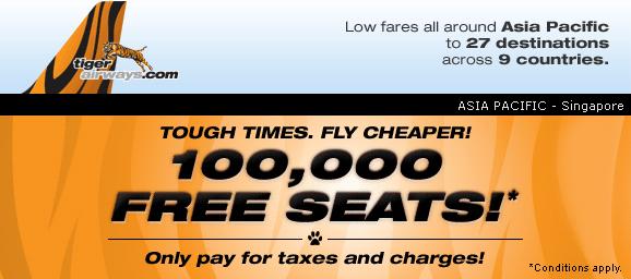 Tiger Airways Free Seats Giveaway