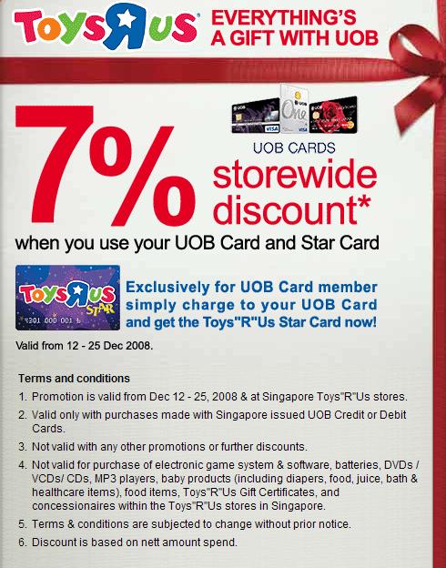 Toys”R”Us Storewide Discount with UOB